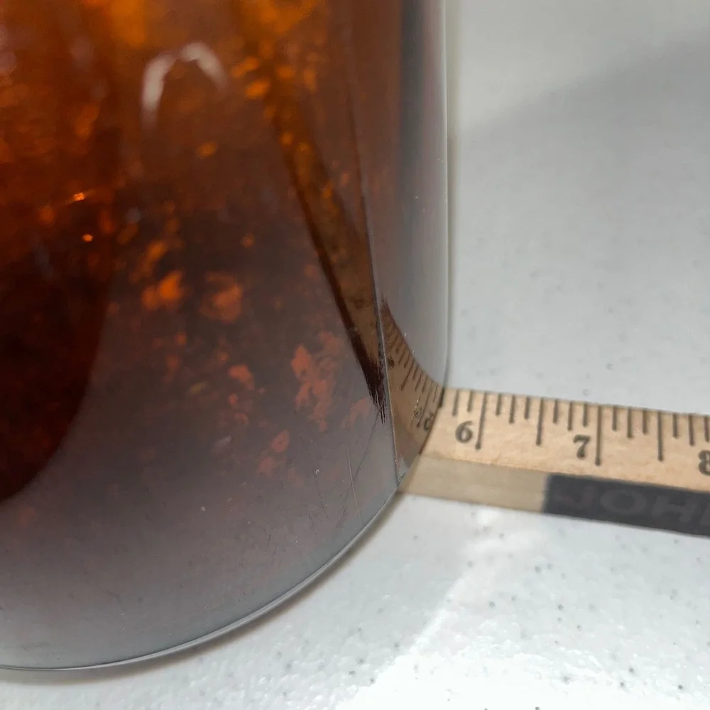 Vintage Amber Glass Bottle Apothecary Style Tall Storage Display Vase